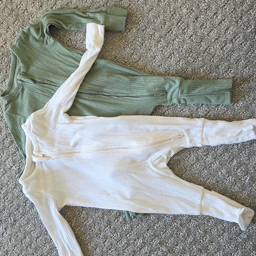 Bundle of Carters NB Bamboo Zipper Onesies